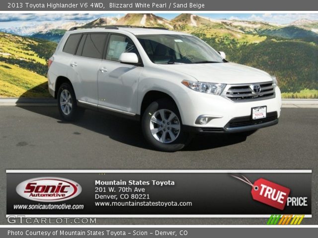 2013 Toyota Highlander V6 4WD in Blizzard White Pearl