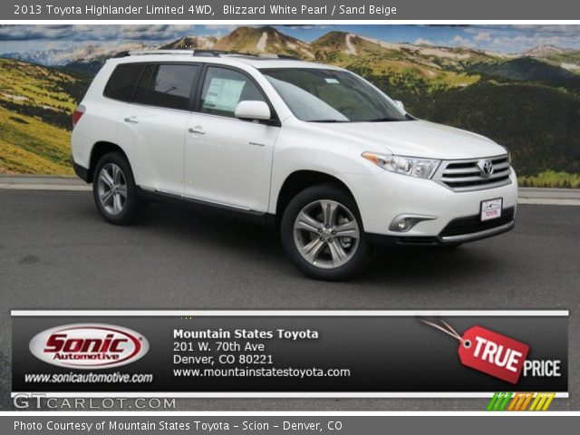 2013 Toyota Highlander Limited 4WD in Blizzard White Pearl