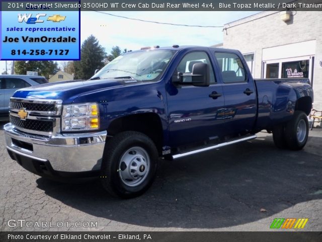 2014 Chevrolet Silverado 3500HD WT Crew Cab Dual Rear Wheel 4x4 in Blue Topaz Metallic