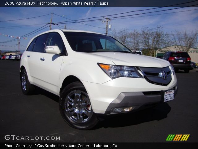 2008 Acura MDX Technology in Aspen White Pearl