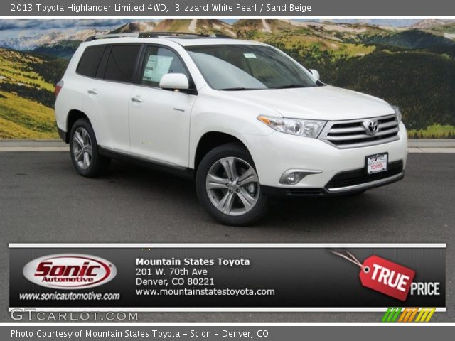2013 Toyota Highlander Limited 4WD in Blizzard White Pearl
