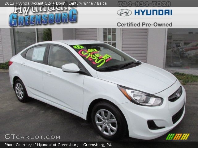 2013 Hyundai Accent GLS 4 Door in Century White