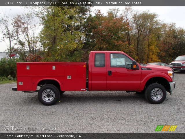 2014 Ford F350 Super Duty XL SuperCab 4x4 Utility Truck in Vermillion Red