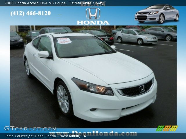 2008 Honda accord coupe v6 white #2