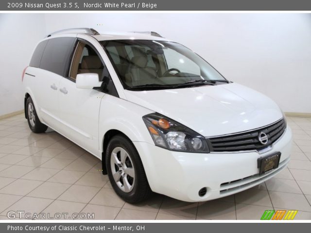 2009 Nissan Quest 3.5 S in Nordic White Pearl