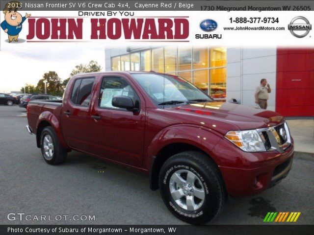 2013 Nissan Frontier SV V6 Crew Cab 4x4 in Cayenne Red