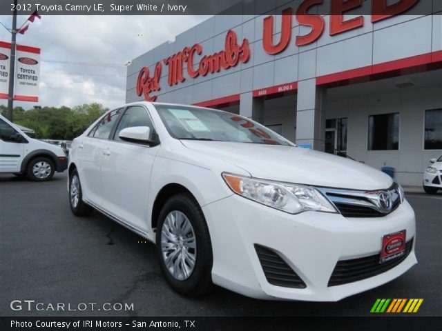 2012 Toyota Camry LE in Super White