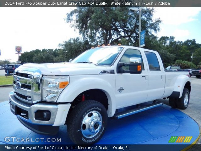 2014 Ford F450 Super Duty Lariat Crew Cab 4x4 Dually in White Platinum Tri-Coat