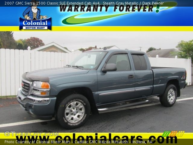 2007 GMC Sierra 1500 Classic SLE Extended Cab 4x4 in Stealth Gray Metallic