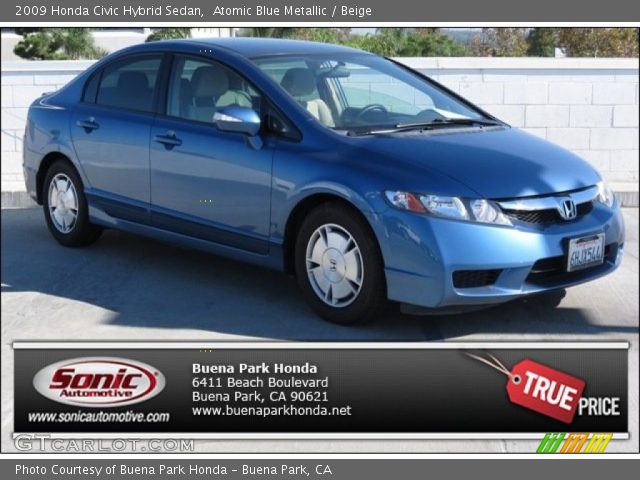 2009 Honda Civic Hybrid Sedan in Atomic Blue Metallic