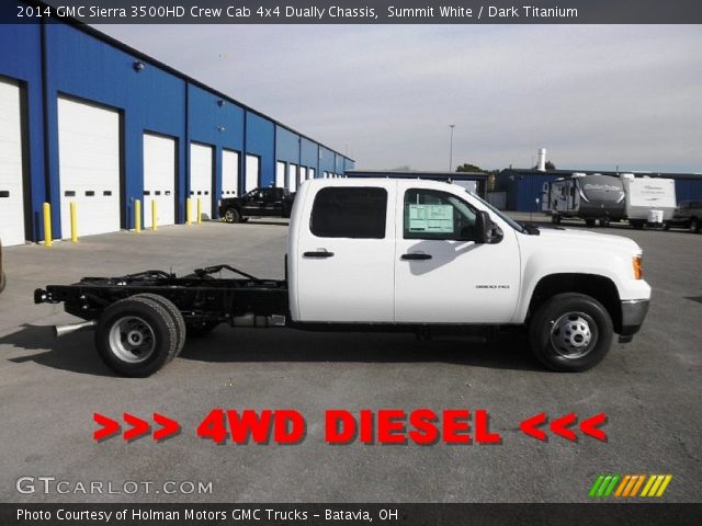 2014 GMC Sierra 3500HD Crew Cab 4x4 Dually Chassis in Summit White