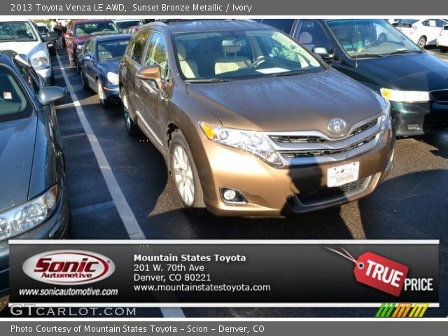 2013 Toyota Venza LE AWD in Sunset Bronze Metallic