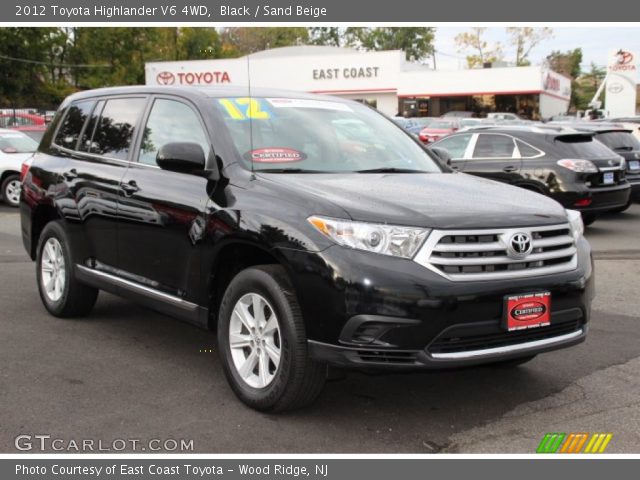 2012 Toyota Highlander V6 4WD in Black