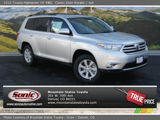 2013 Toyota Highlander V6 4WD in Classic Silver Metallic