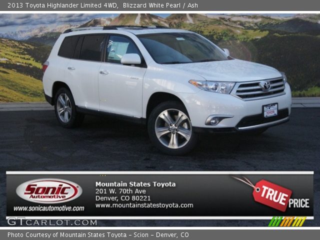 2013 Toyota Highlander Limited 4WD in Blizzard White Pearl