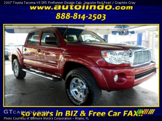 2007 Toyota Tacoma V6 SR5 PreRunner Double Cab in Impulse Red Pearl
