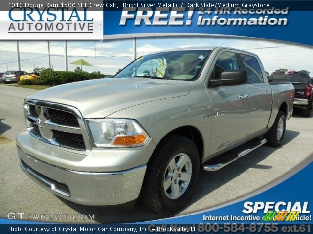 2010 Dodge Ram 1500 SLT Crew Cab in Bright Silver Metallic