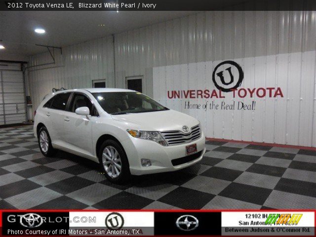 2012 Toyota Venza LE in Blizzard White Pearl