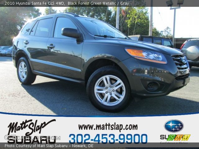 2010 Hyundai Santa Fe GLS 4WD in Black Forest Green Metallic
