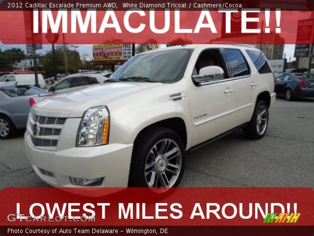 2012 Cadillac Escalade Premium AWD in White Diamond Tricoat