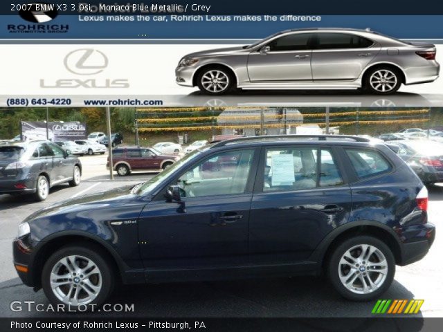 2007 BMW X3 3.0si in Monaco Blue Metallic