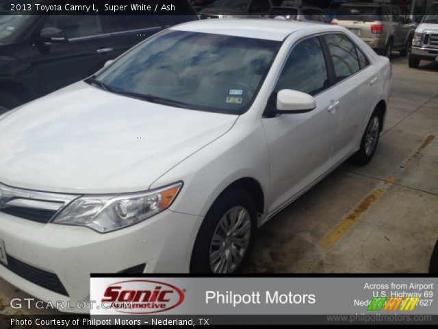 2013 Toyota Camry L in Super White