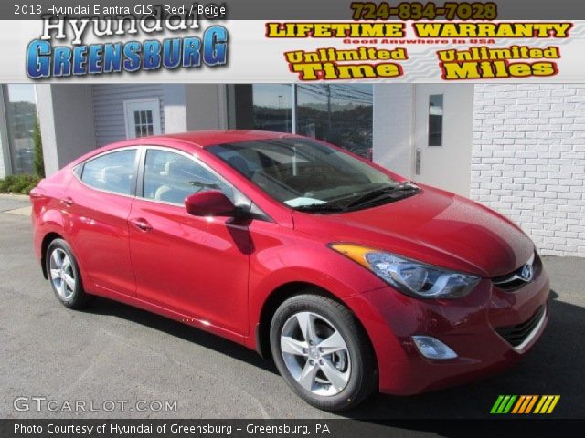 2013 Hyundai Elantra GLS in Red