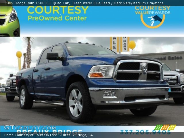 2009 Dodge Ram 1500 SLT Quad Cab in Deep Water Blue Pearl