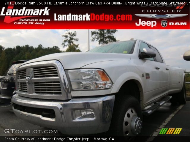 2011 Dodge Ram 3500 HD Laramie Longhorn Crew Cab 4x4 Dually in Bright White