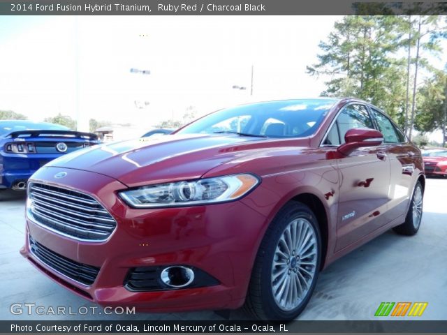 2014 Ford Fusion Hybrid Titanium in Ruby Red