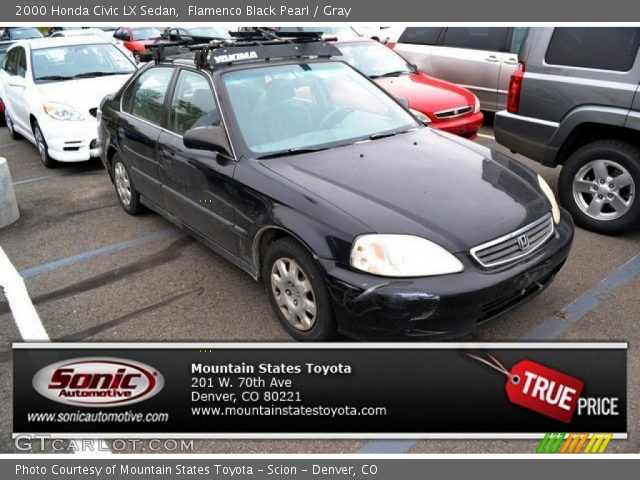2000 Honda Civic LX Sedan in Flamenco Black Pearl