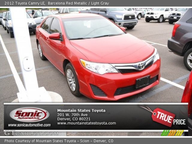 2012 Toyota Camry LE in Barcelona Red Metallic