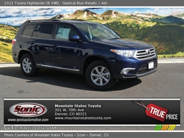 2013 Toyota Highlander SE 4WD in Nautical Blue Metallic