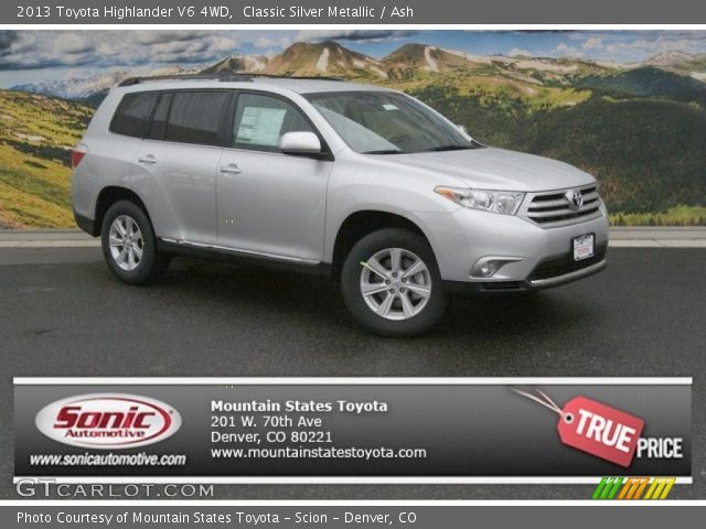 2013 Toyota Highlander V6 4WD in Classic Silver Metallic