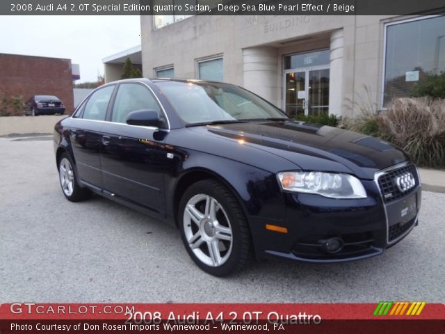 2008 Audi A4 2.0T Special Edition quattro Sedan in Deep Sea Blue Pearl Effect