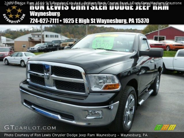 2009 Dodge Ram 1500 SLT Regular Cab 4x4 in Brilliant Black Crystal Pearl