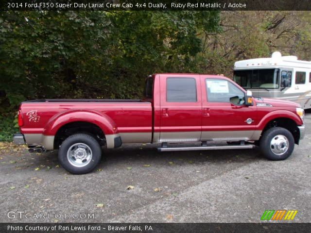 2014 Ford F350 Super Duty Lariat Crew Cab 4x4 Dually in Ruby Red Metallic