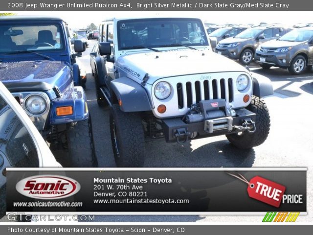 2008 Jeep Wrangler Unlimited Rubicon 4x4 in Bright Silver Metallic