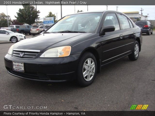 Black 2003 honda civic lx #2