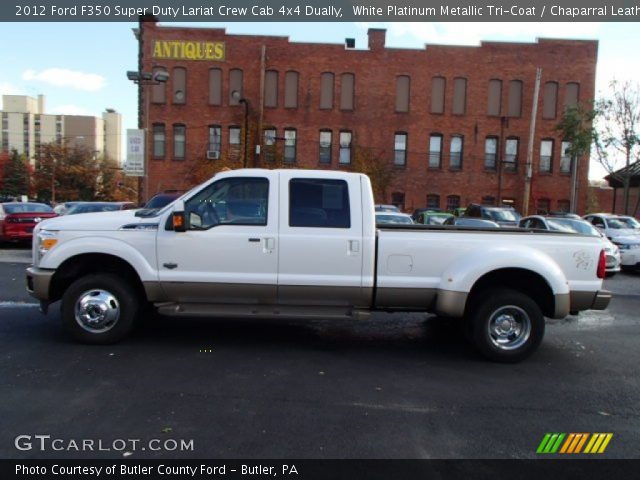 2012 Ford F350 Super Duty Lariat Crew Cab 4x4 Dually in White Platinum Metallic Tri-Coat