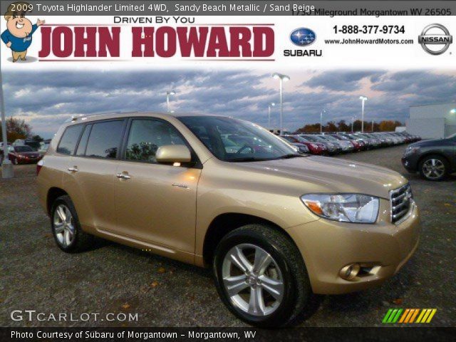 2009 Toyota Highlander Limited 4WD in Sandy Beach Metallic