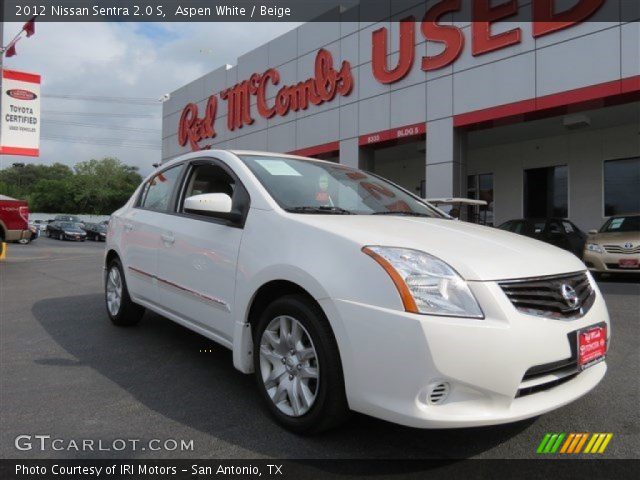 2012 Nissan Sentra 2.0 S in Aspen White