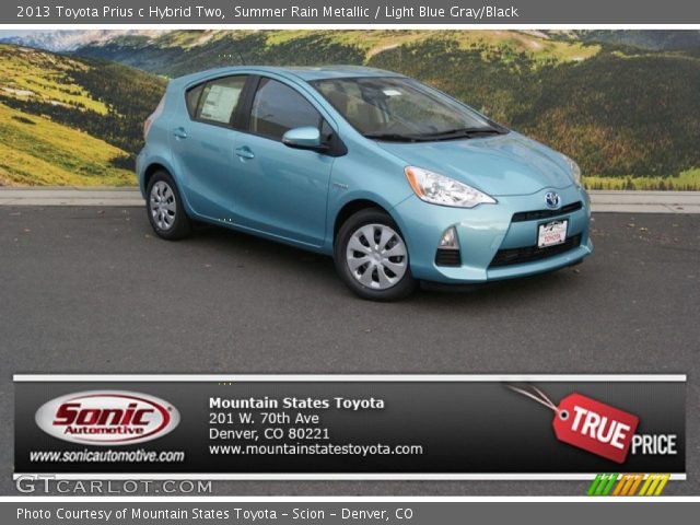 2013 Toyota Prius c Hybrid Two in Summer Rain Metallic