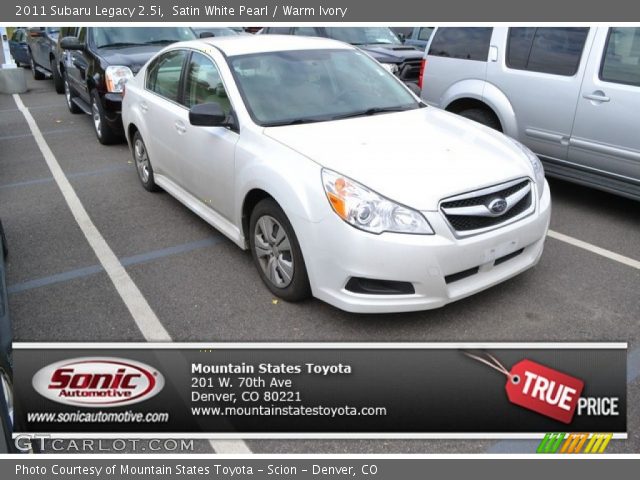 2011 Subaru Legacy 2.5i in Satin White Pearl