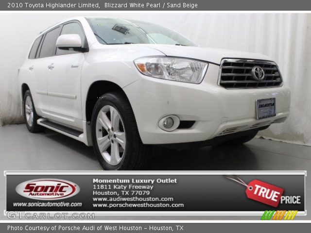 2010 Toyota Highlander Limited in Blizzard White Pearl