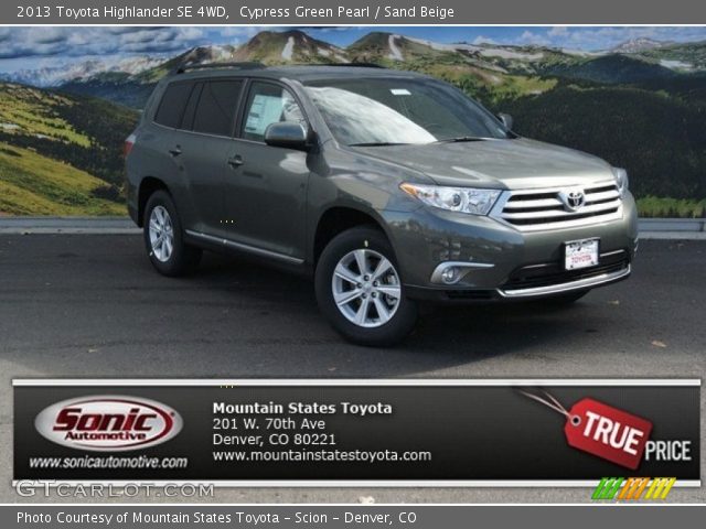 2013 Toyota Highlander SE 4WD in Cypress Green Pearl