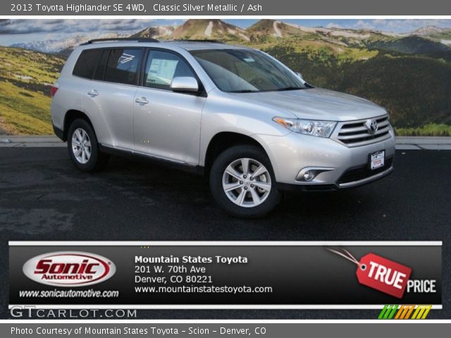 2013 Toyota Highlander SE 4WD in Classic Silver Metallic