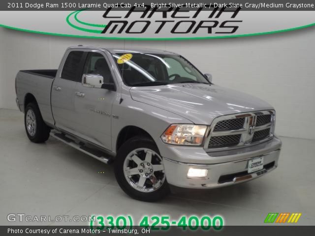 2011 Dodge Ram 1500 Laramie Quad Cab 4x4 in Bright Silver Metallic