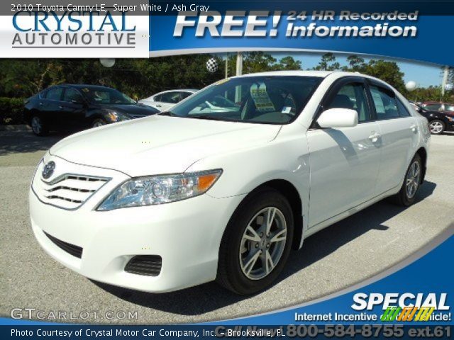 2010 Toyota Camry LE in Super White