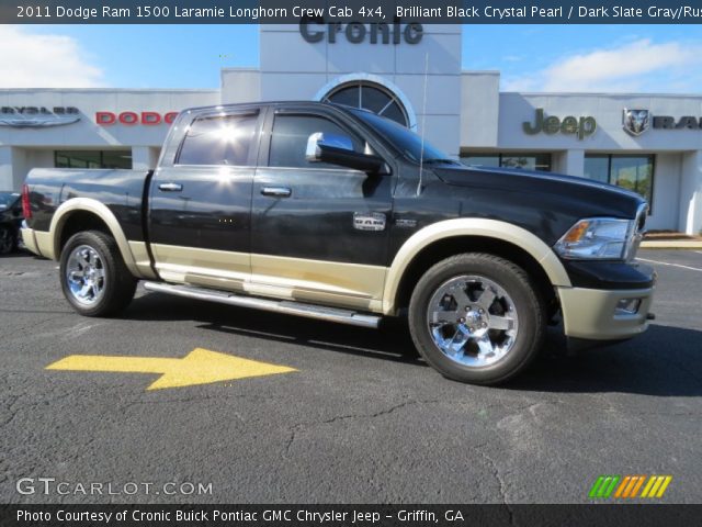 2011 Dodge Ram 1500 Laramie Longhorn Crew Cab 4x4 in Brilliant Black Crystal Pearl